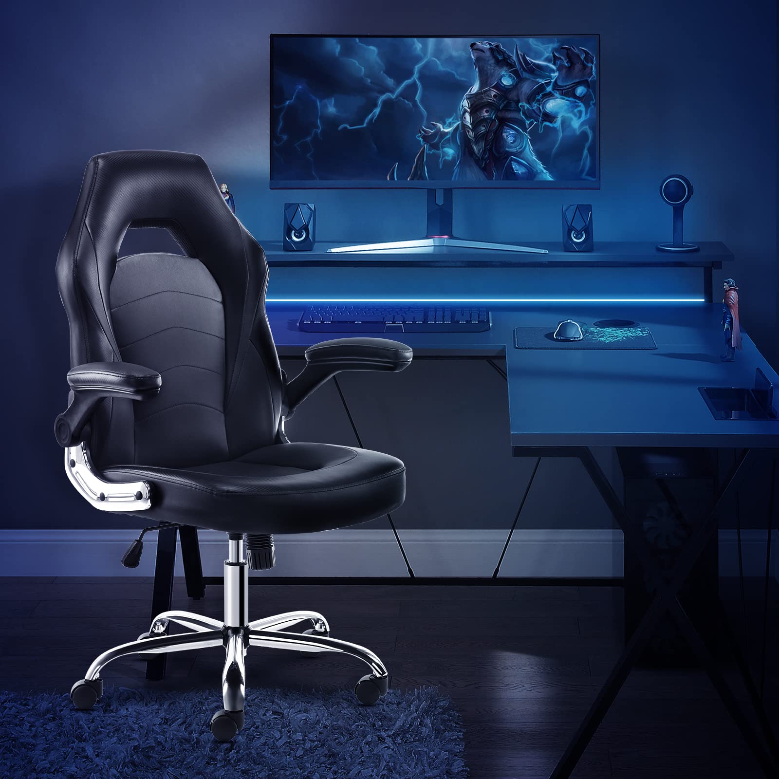 Office Chair JHK - Desk Chairs With Wheels Computer Chair With Flip Up
