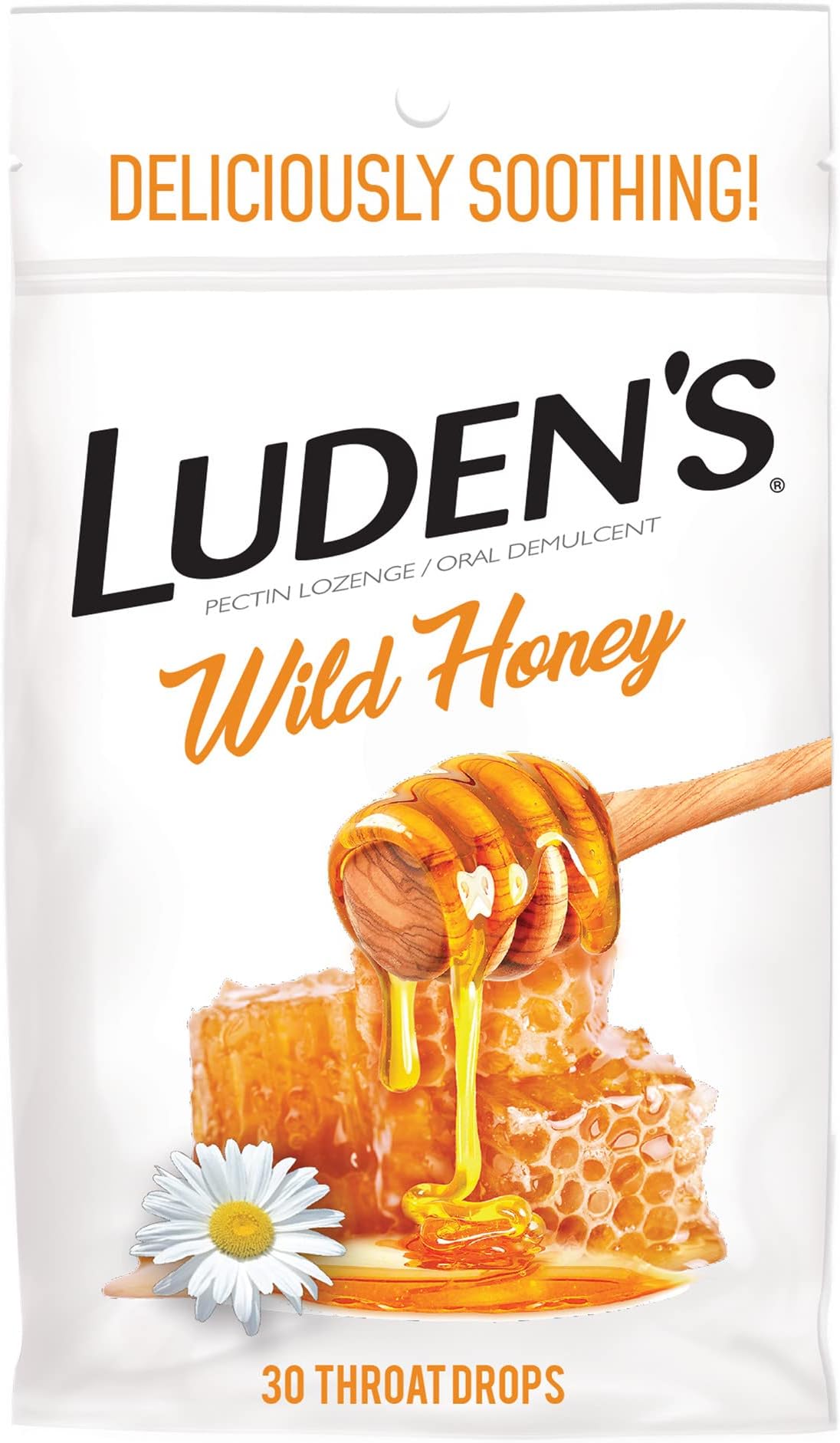 Deliciously Soothing Throat Drops, Wild Honey Flavor, 30 Count