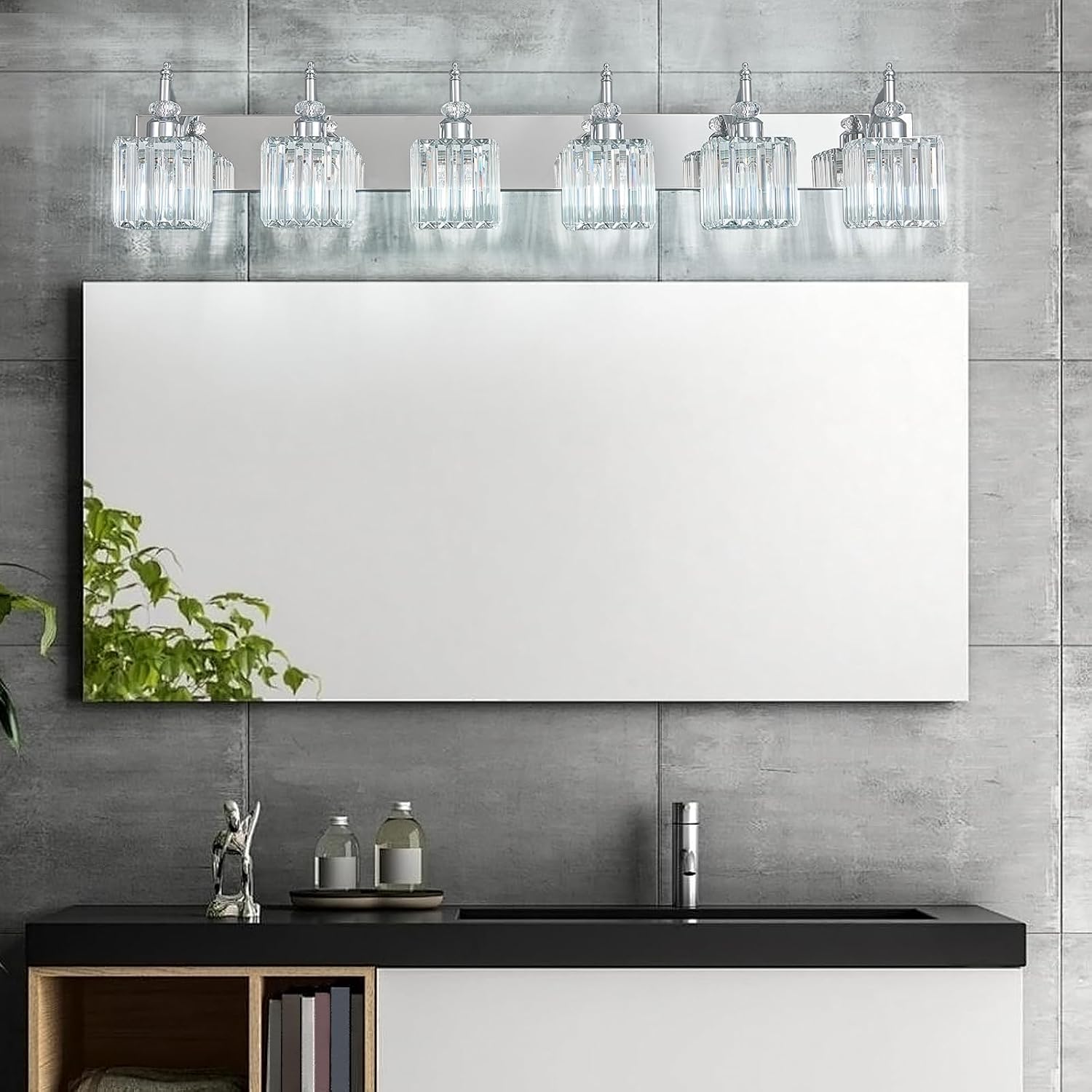 6 Light Bathroom Vanity Light Modern Chrome Vanity Light Fixtures Bathroom Light Fixtures Over Mirror Crystal Vanity Lighting Fixtures