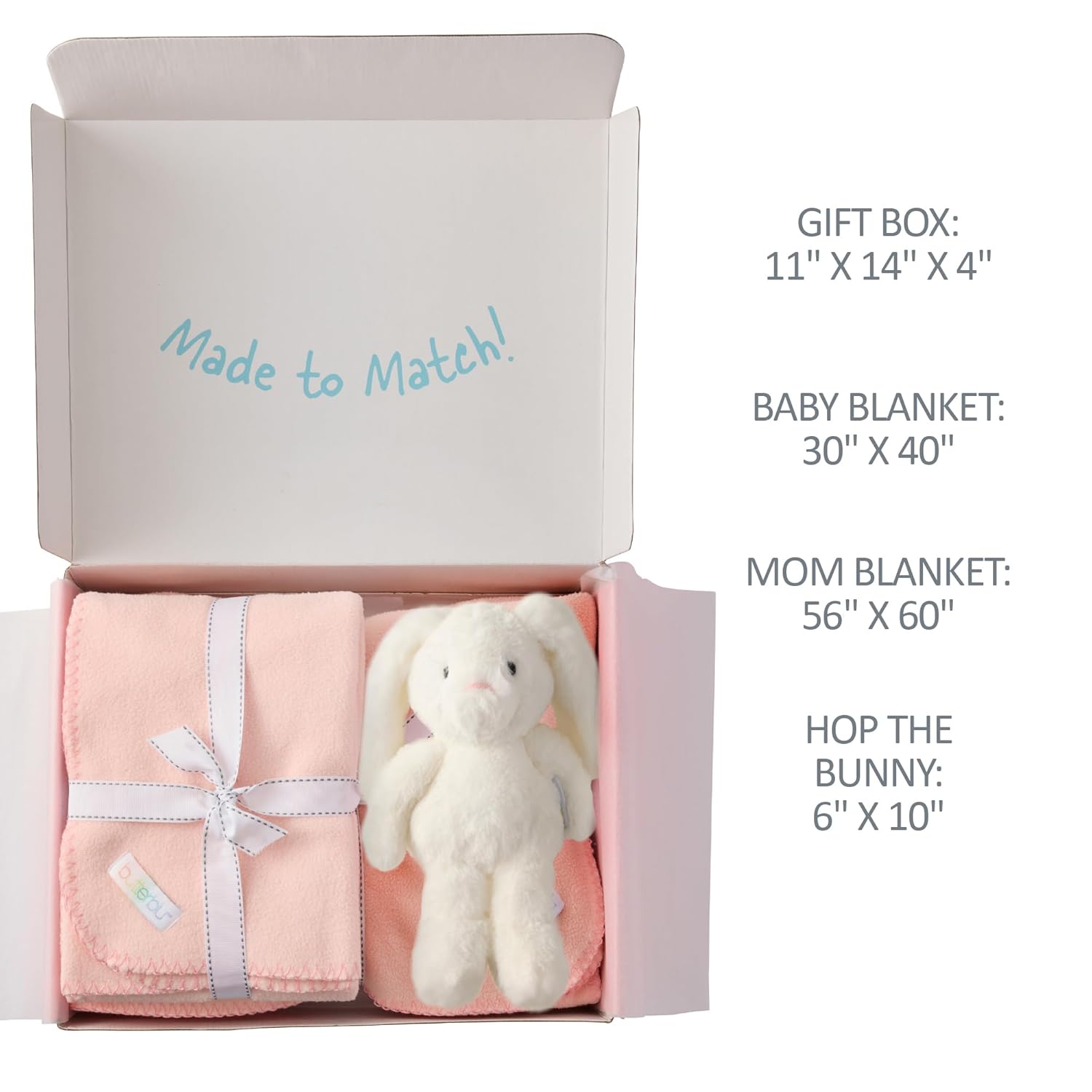 Snuggle Time - 3 Piece Gift Set, Ultra Luxe Plush Fleece Baby Stroller Blanket 30x40, Mom Blanket 50x60, Pink, One Size