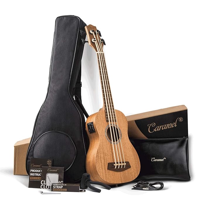 Buy Caramel CUB402 Electric 30inch All Solid Wood Mahogany Ukulele Bass