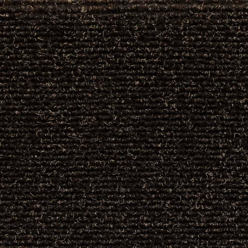 Lot de 5 tapis d'escalier autocollants - 56 x 17 x 3 cm - Marron foncé - Semi-circulaires - Antidérapant - Lavable - Protection d'escalier pour escalier en bois - Avec isolation phonique