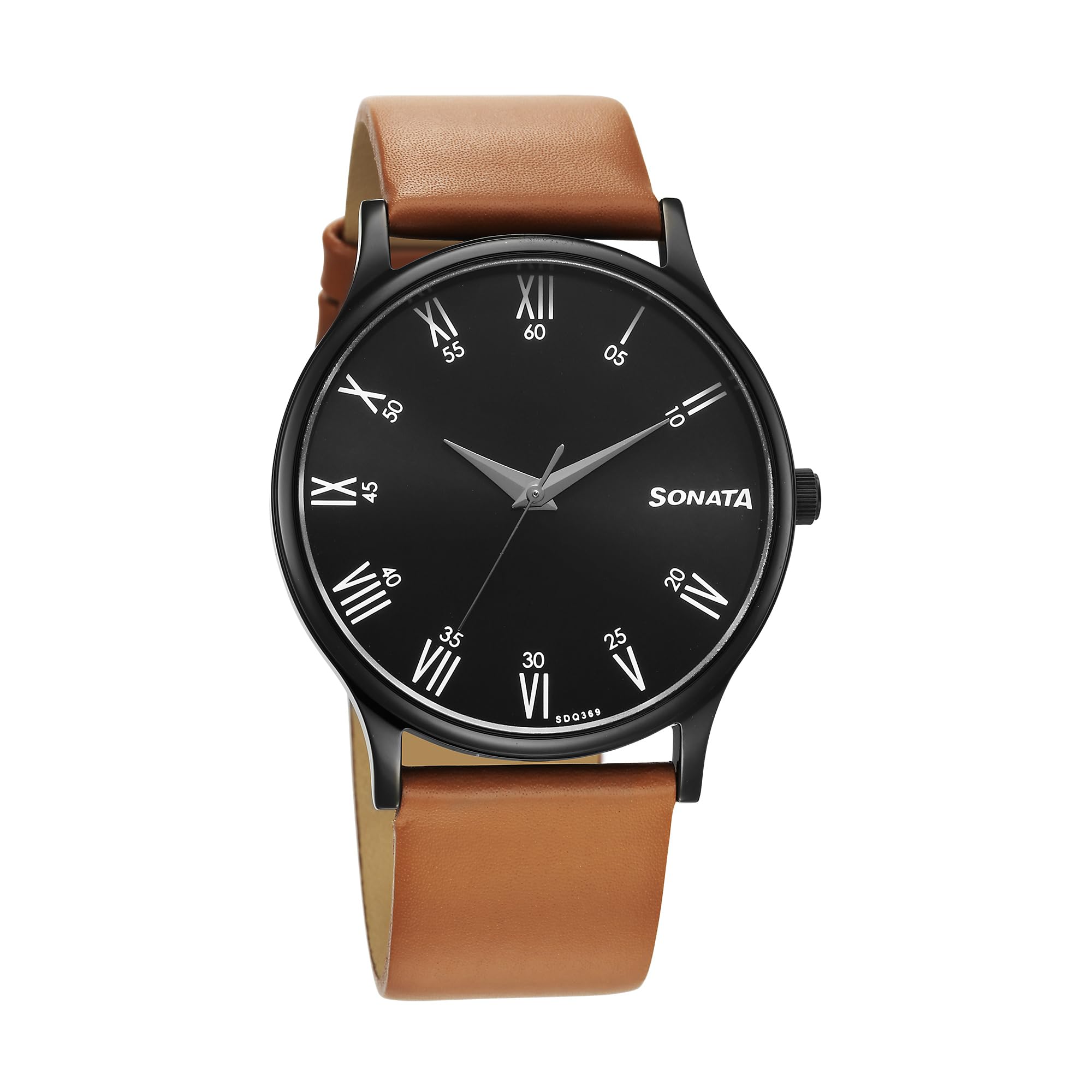Sonata Aspire 2.0 Black Dial Round Leather Strap Watch for Men_77105NL13W (B0D1YG5LFH) Amazon Price History, Amazon Price Tracker