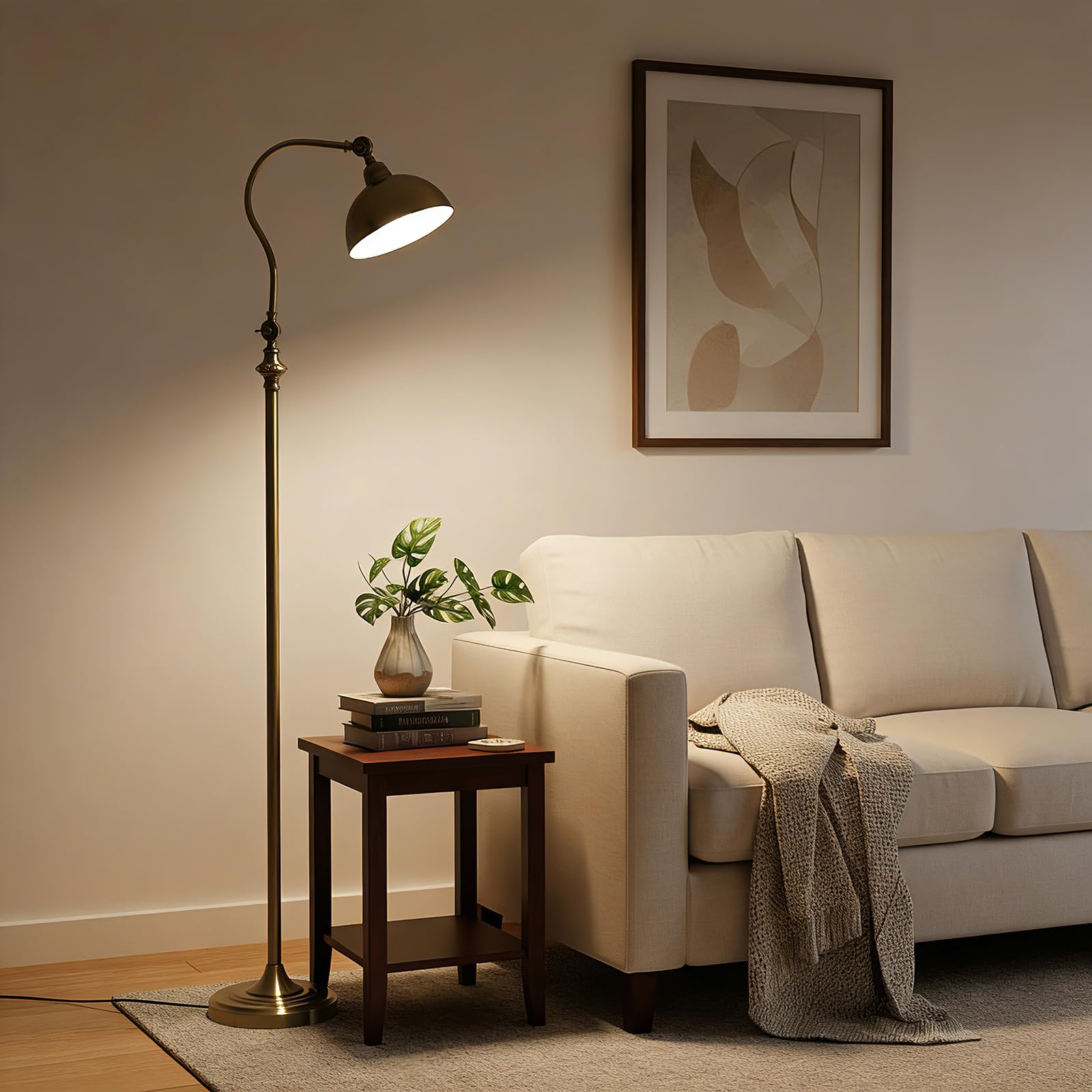 ACMHNC LED Stehlampe Wohnzimmer Dimmbar mit Schwenkarm, 12W, 960 LM, Metall | Vintage Stehleuchte mit Fernbedienung, E27, 3000K-6000K, Fußschalter und verstellbarem Lampenkopf, für Leseecke, Homeoffice