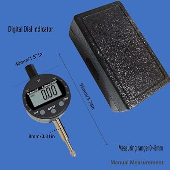 Electronic Digital Dial Indicator Digital Probe Indicator Dial Test Gauge High Resolution: 0.0005 inch/0.01mm Tool for Lathe Shop Woodworking(zg)