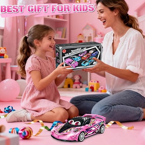 Miniatura 7 de Hymaz Coche de control remoto para niños de 3, 4, 5, 6, 7, 8-12, juguetes de carreras a control remoto con luces LED geniales para niños y niñas,
