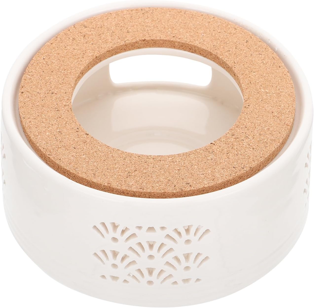 Ceramic Tea Warmer Base Retro Teapot Heater with Candle Holder for Brewing and Warming Tea Portable and Lightweight Stove for Office Living and Shop Use