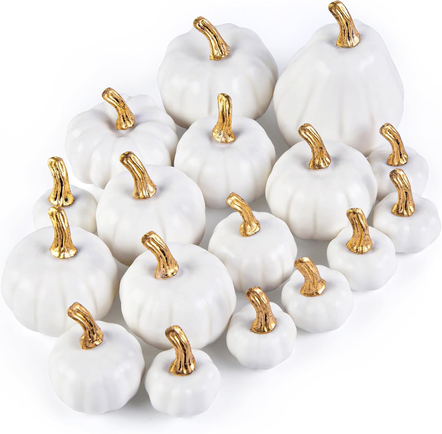 HAKACC 18PCS White Pumpkins for Decorating,