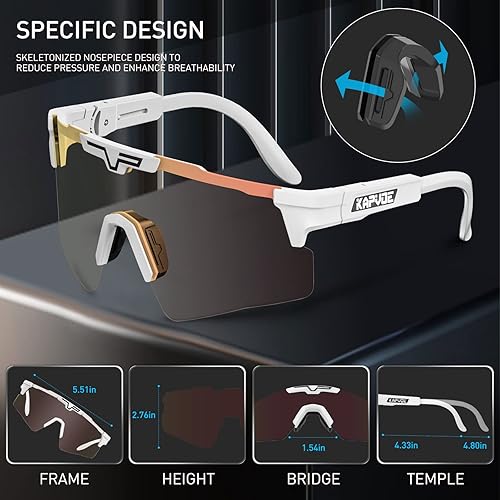 Miniatura 6 de KAPVOE Gafas de ciclismo fotocromáticas Gafas de sol deportivas de bicicleta de montaña Gases transparentes MTB Gafas hombres mujeres Bicicletas