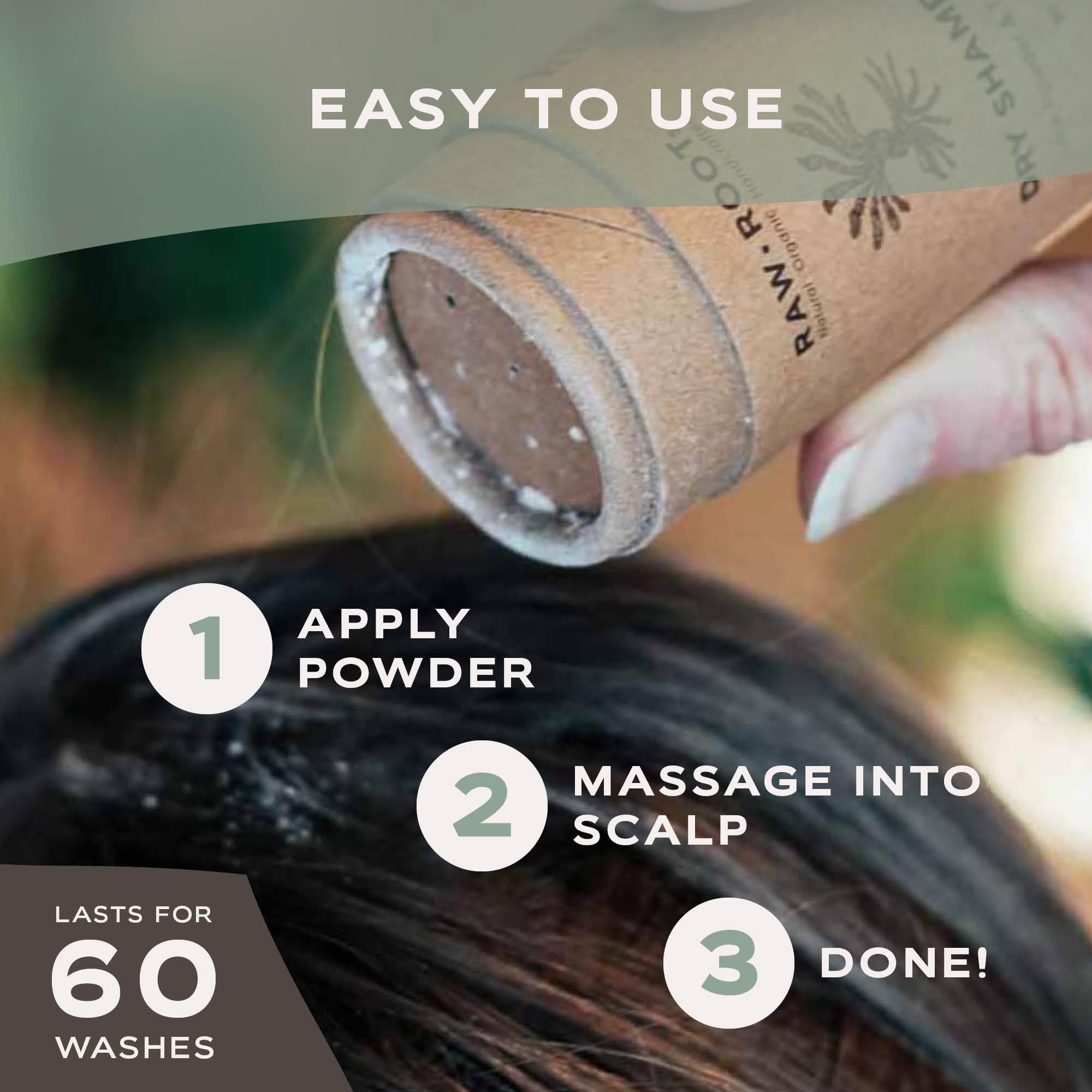 RAW ROOTs | Shampooing Sec pour Dreadlocks | Sans résidus & Pas de Résines ou d'oxydes difficiles à laver. Sans Parfum & Certifié par The Vegan Society | 100g