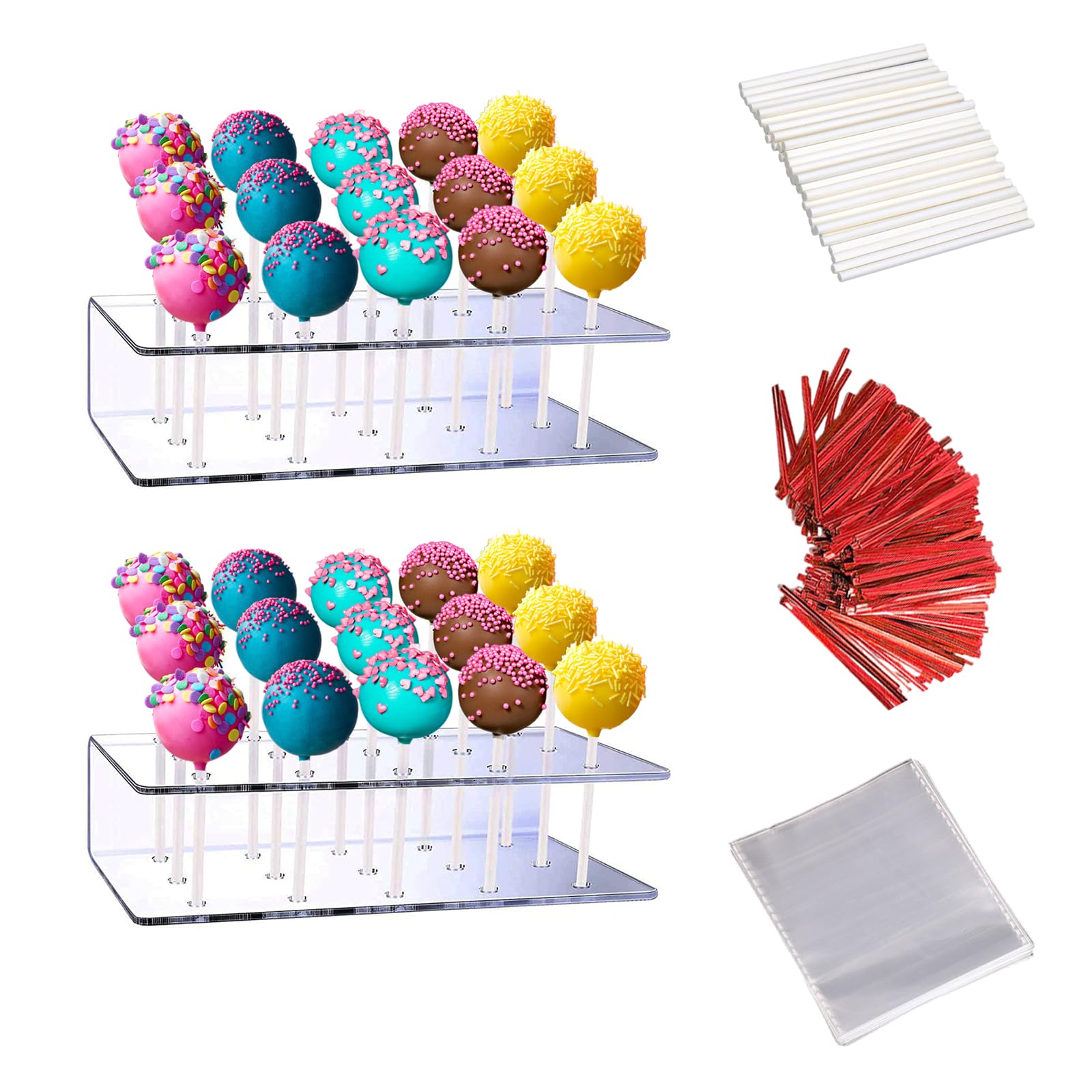 2 Espositori Per Cake Pop E Lecca Lecca In Acrilico Trasparente – 15 Fori Da 5 Mm – Supporto Per Dolci, Matrimoni, Feste Di Compleanno