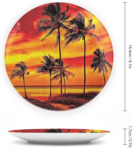 Miniatura 9 de Plato decorativo de 6 pulgadas, artesanía de cerámica turquesa, patrón floral antiguo de cachemira, estampado clásico de Oriente Medio, para colgar