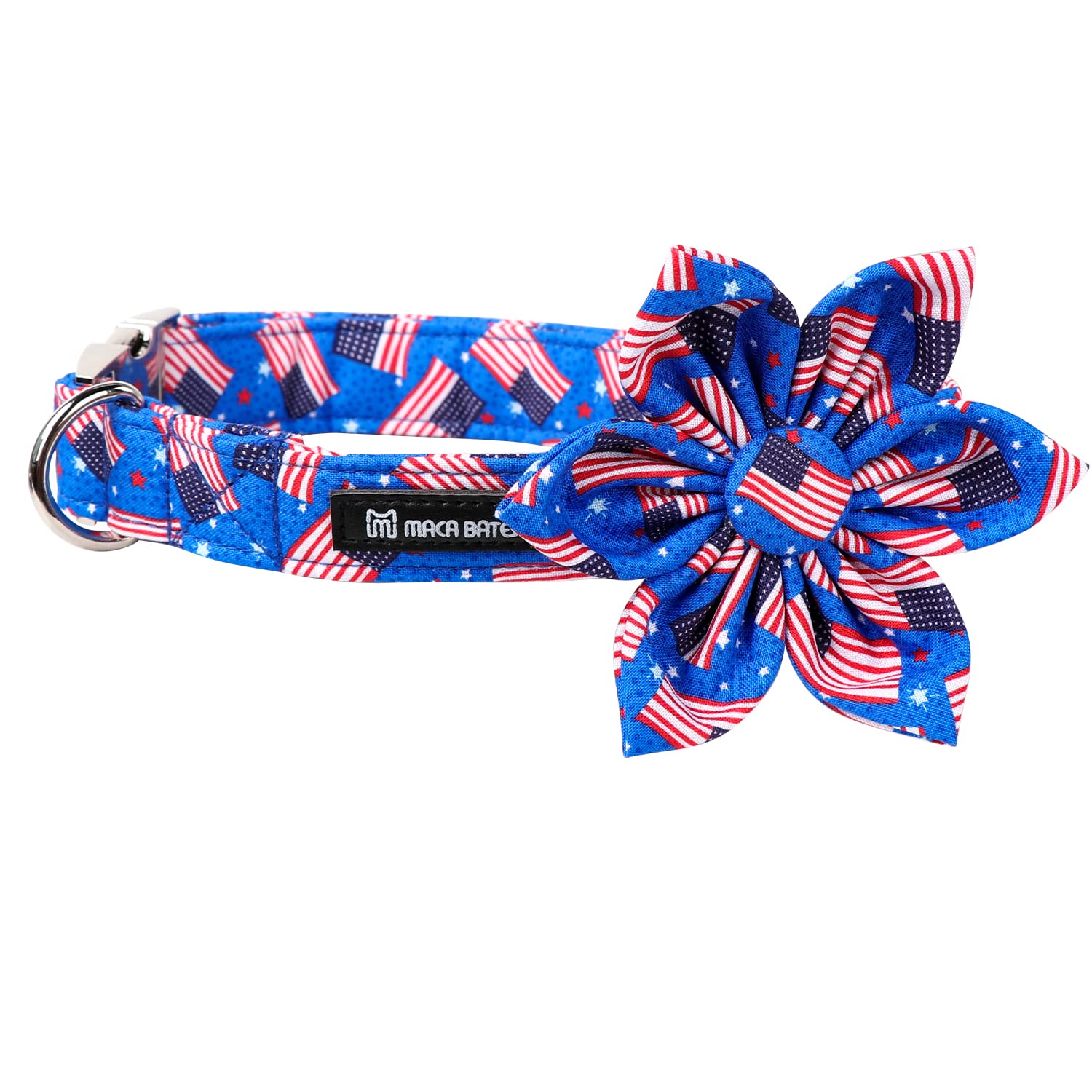 Hundehalsband 4. Juli - USA Flagge, Sterne, Baseball Design, Verstellbar Mit Schnellverschluss Für Kleine/mittelgroße Hunde