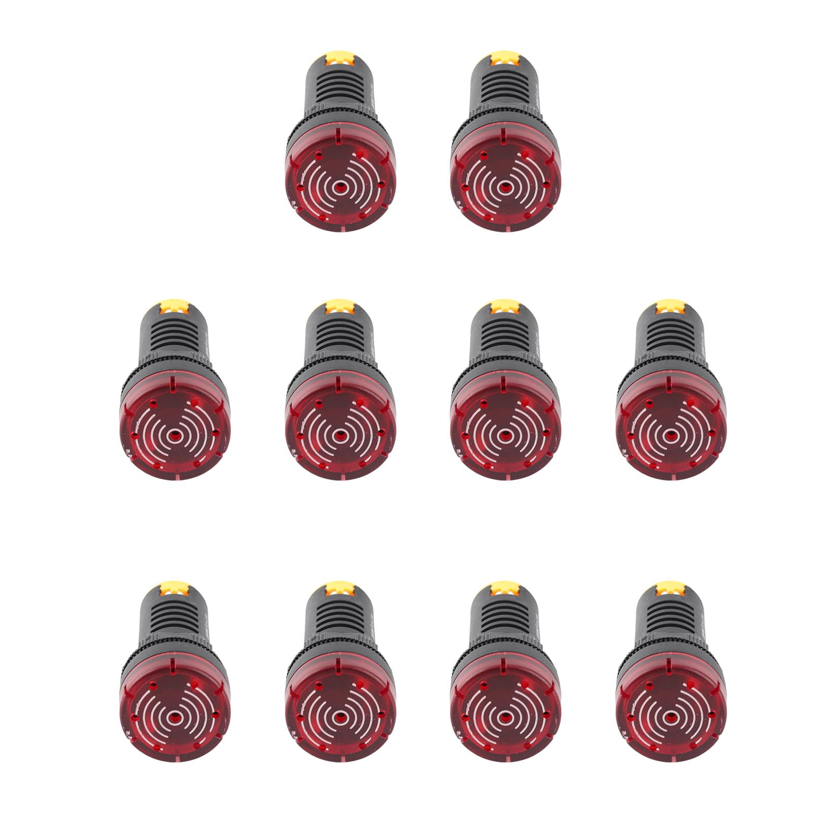 BERM® 10 Pz/Scatola LED Buzzer 22mm Diametro, AD16-22SM Indicatore luminoso rosso lampeggiante Lampada Buzzer AC / DC24V