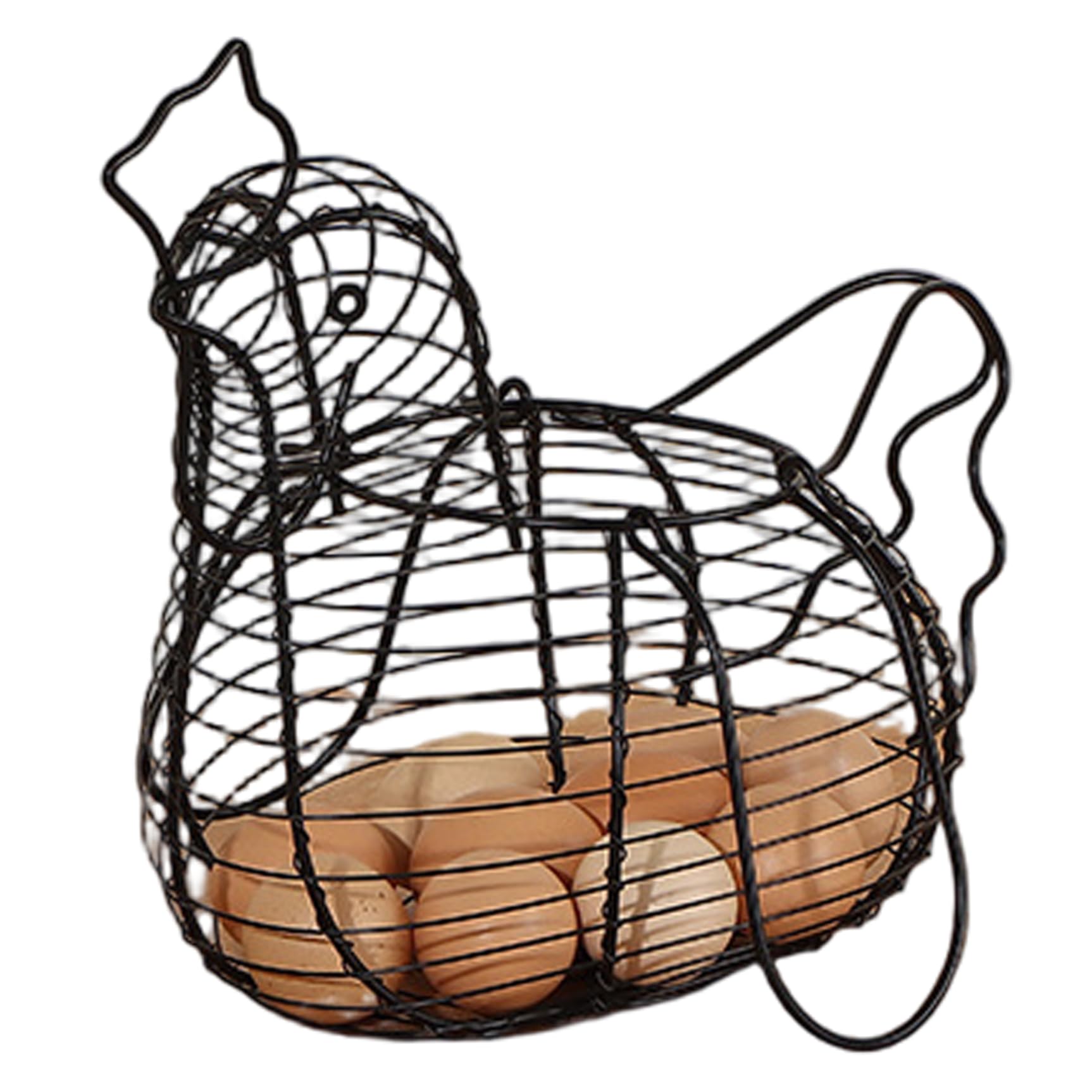 Panier à œufs en fil de fer ajouré panier poule métal avec poignée