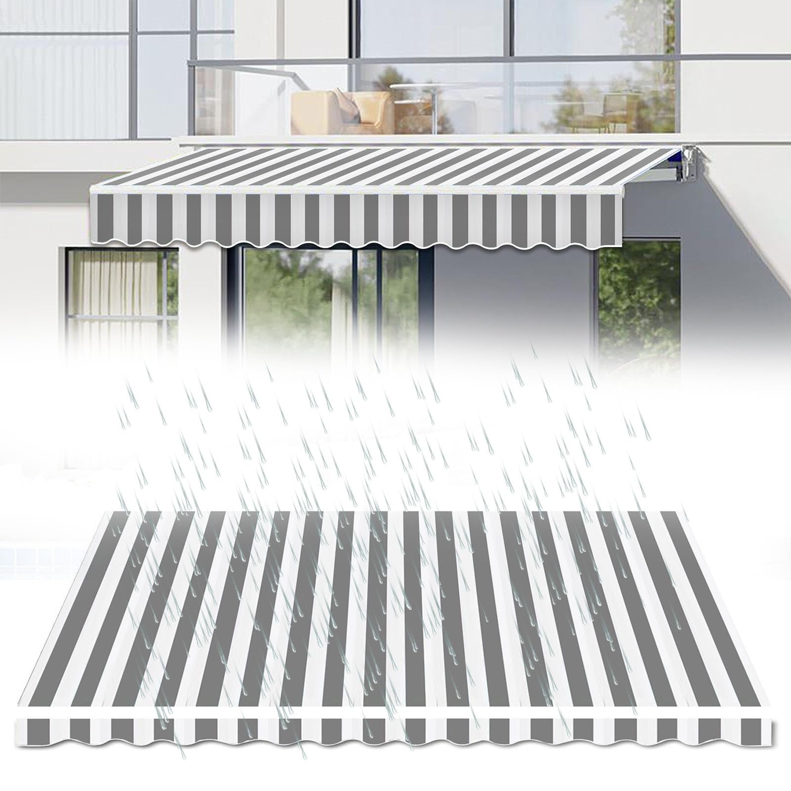 Auvent de terrasse rétractable personnalisable 2,5 x 1,5 m manuel