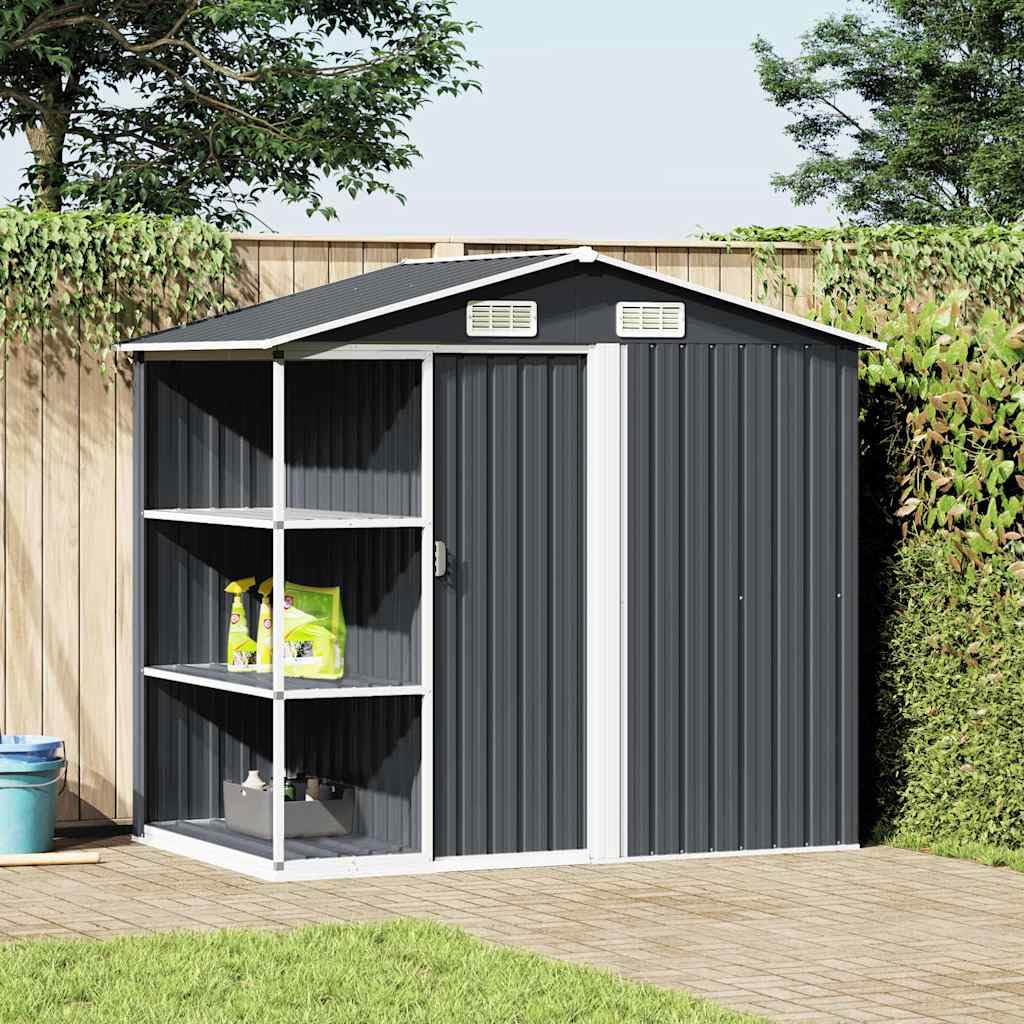 Abri de Jardin avec Étagère Anthracite 205x130x183 cm