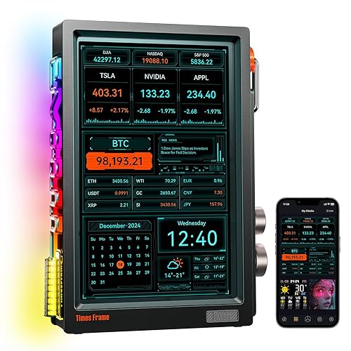 Divoom TimesFrame – 10.1" WiFi 6 Digital Picture Frame & Smart Desk Display, No Subscription | 64GB | Send Photos, Videos & AI Styles + Live Widgets (Weather, Calendar, etc)–Perfect Personalized Gift - Black