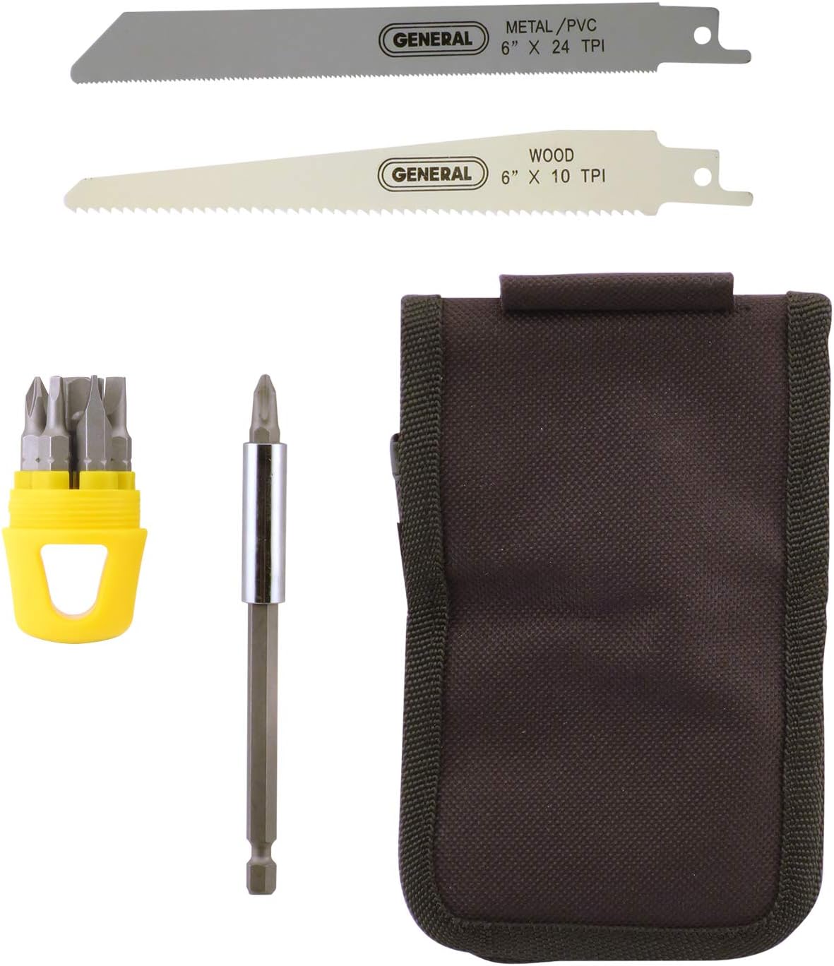 General Tools 14 piece 4-In-1 Multi-Purpose Screwdriver/Saw Set #86014, Compact and Portable For Camping, Car, Home