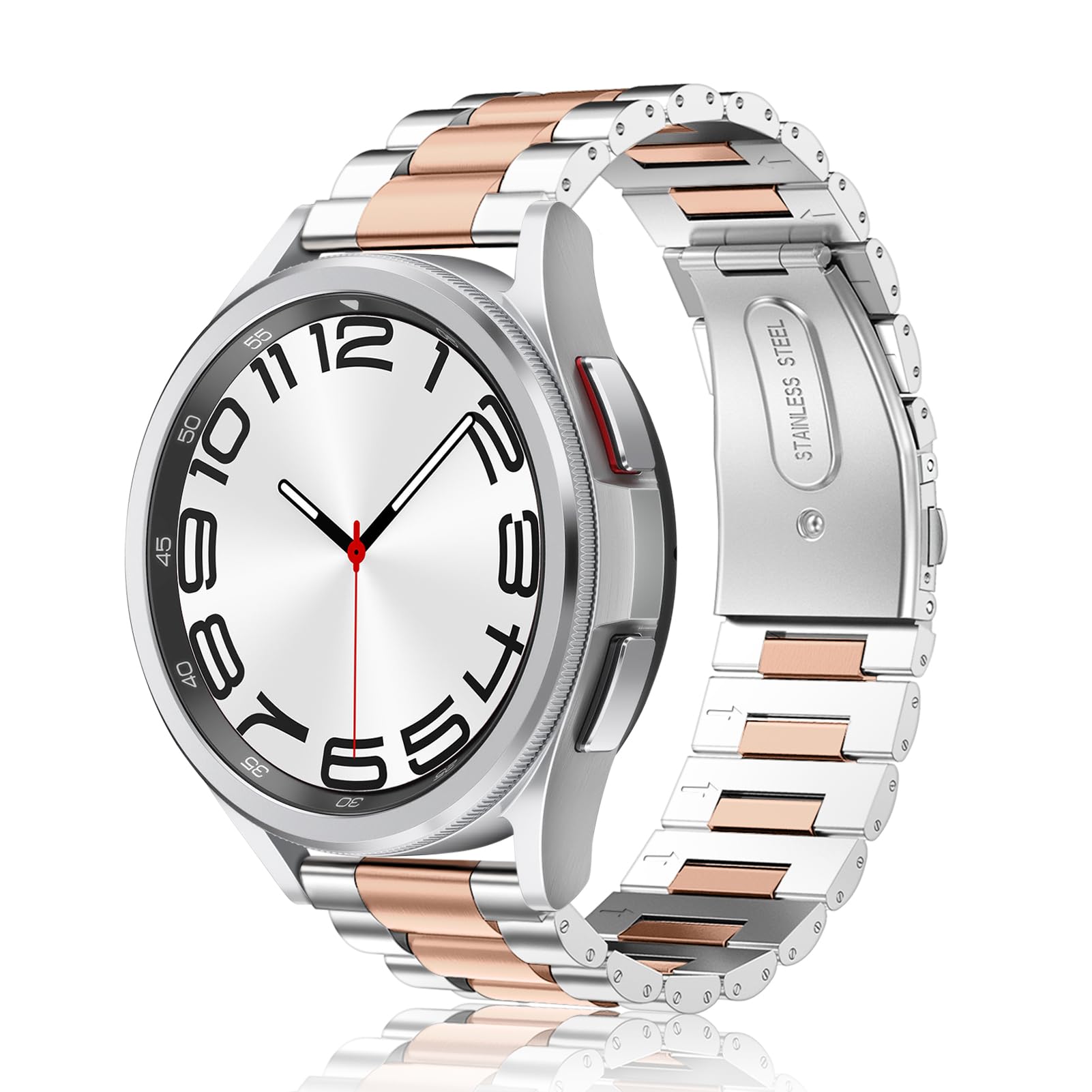 Fintie Band Compatible with Samsung Galaxy Watch 5 Pro 45mm,Watch 5 & 4 40mm 44mm, 20mm Stainless Steel Metal Replacement Bracelet Strap Wrist Bands,