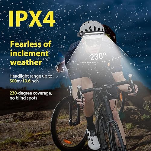 Miniatura 6 de Linterna frontal LED recargable, luz de diadema para faros delanteros con sensor de movimiento rojo alimentado por batería, haz ancho de 230 luces