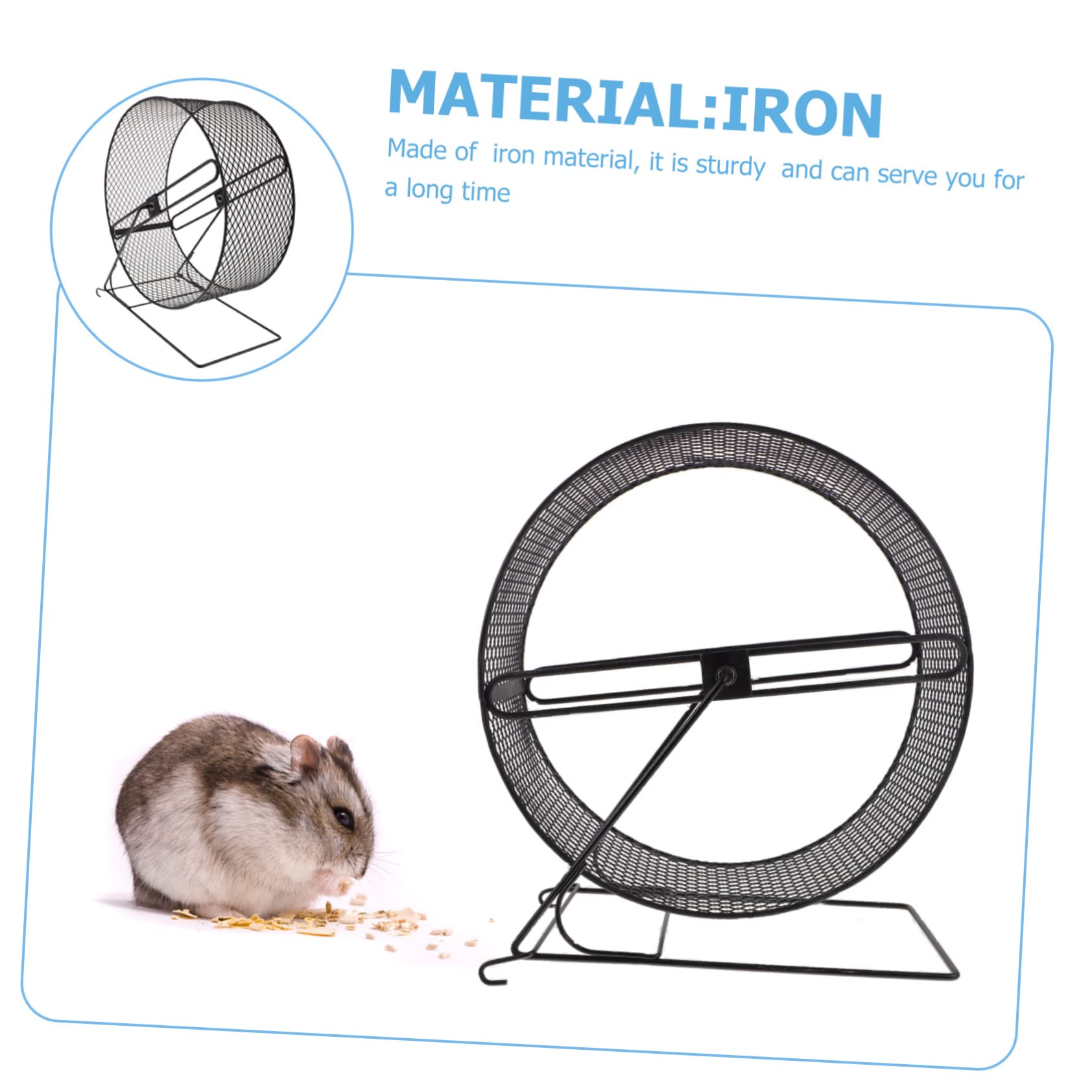 Hamster Laufrolle Leise aus Eisen, Schwarz, für Hamster und Igel