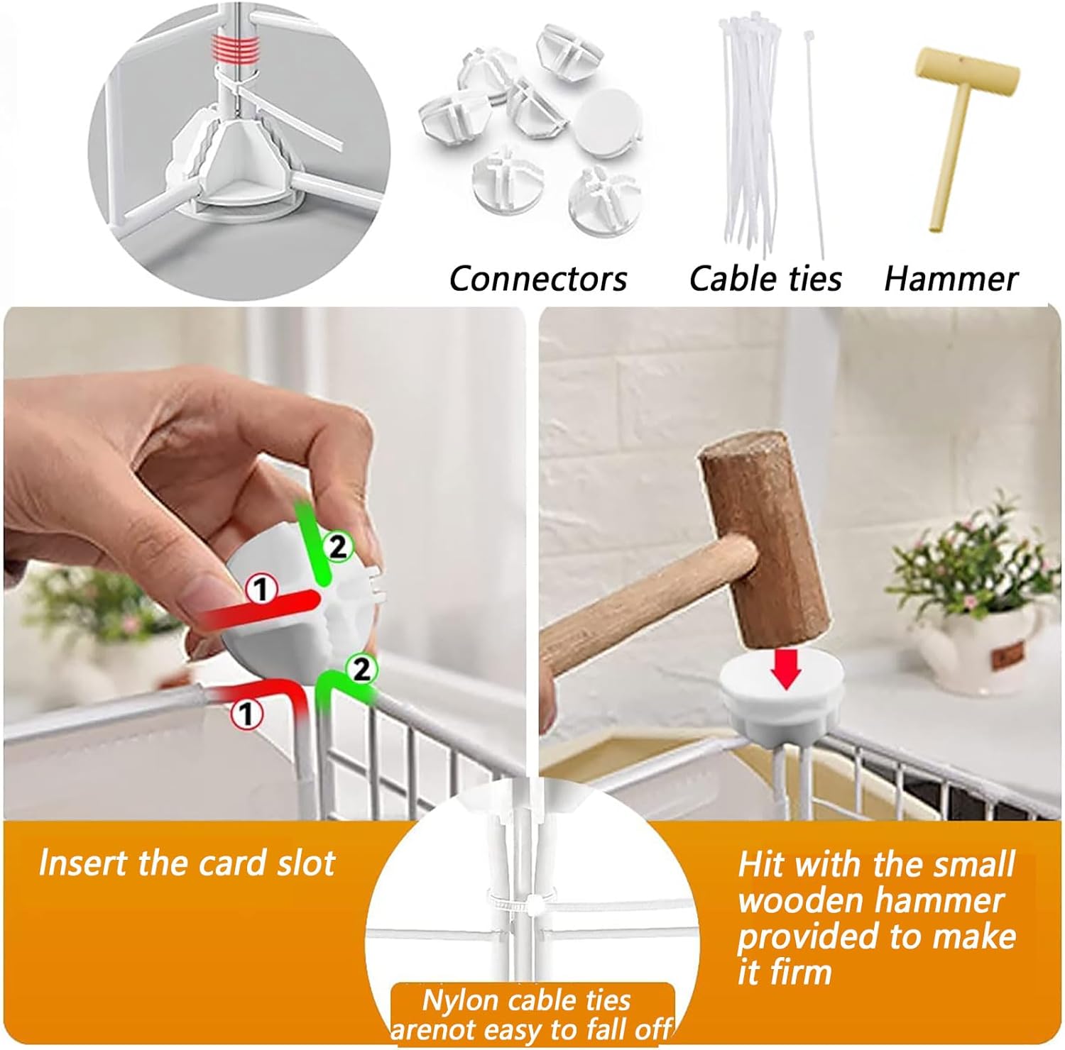 Portable Cat Playpen & Small Animal Cage with Door - Indoor/Outdoor Enclosure for Puppies, Kittens, Ferrets - Versatile Pet Fence for Small Animals, Easy Setup & Travel