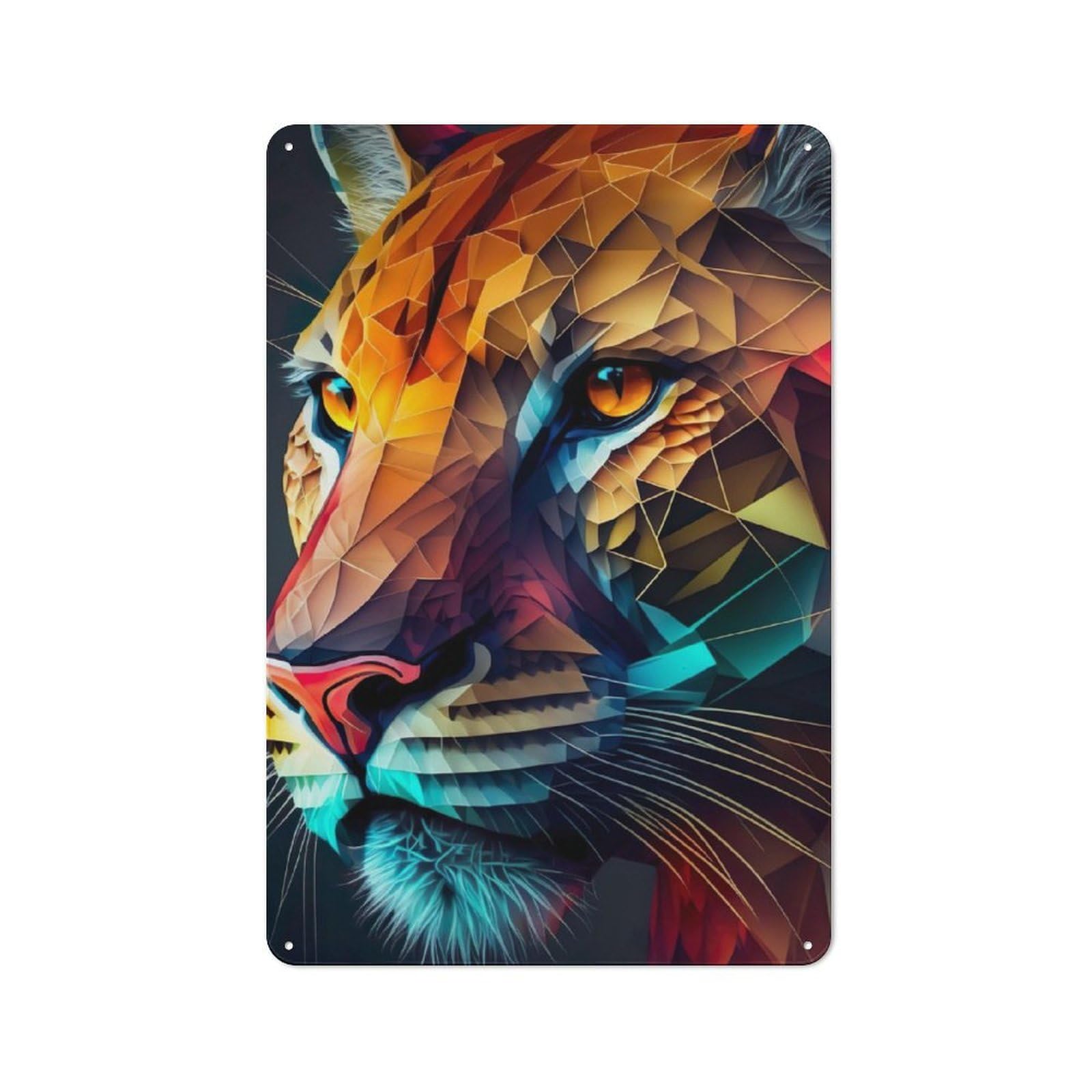 Junmoney Tiger Bold And Majestic Retro Metal Plaque 30X20cm For Bar Or Restaurant, Suited To Restaurant Interior Fans