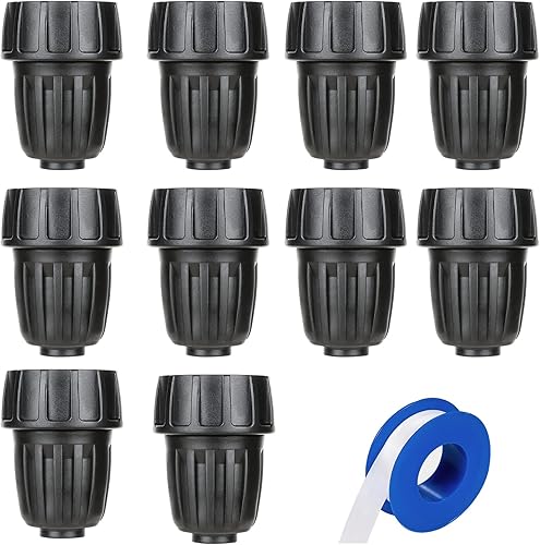 10 tubos de riego por goteo de 1/2 pulgada a grifo/adaptador de manguera de jardín, 3/4 pulgadas FHT a 1/2 pulgadas (1/2 pulgadas de diámetro