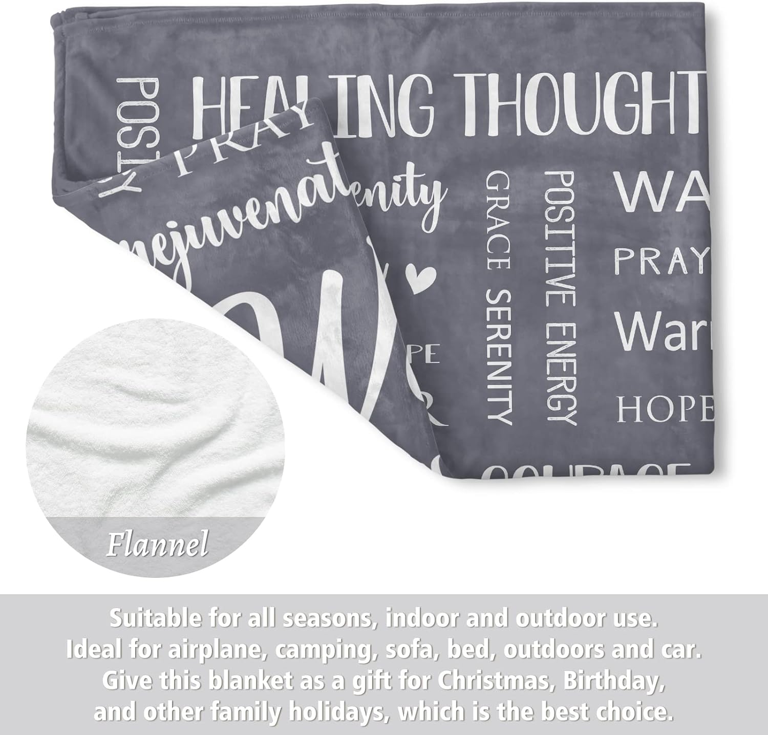 Afterprints Warm Hugs Healing Blanket - Get Well Soon Gifts for Women Men, Cancer Care, Chemo, After Surgery, Thinking of You Gifts, Soft Throw Blanket 50"x60" - Image 5