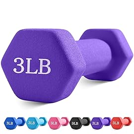 Portzon Weights Dumbbells with Neoprene Coating, 1LB-3LB Anti-Roll, Anti-Slip, Hexagonal Home Fitness Equipment for Shoulder,Neck, and Hand Training for Seniors over 55 old