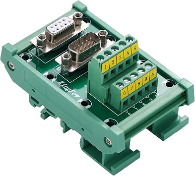 DB9 Male/Female D-SUB Din Rail Mount Interface Module, RS232 Serial D-sub 9Pin Port Terminal Block Breakout Board