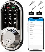 Veise RZ06 Smart Deadbolt Lock: Keyless Entry with App Control, Touchscreen Keypad, Fobs, Auto Lock, Easy Install - Satin Nickel
