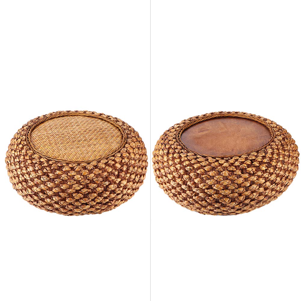 AMONIDA Cojín de Suelo Redondo de Estilo Japonés, Cojín de Esponja Natural Tejido a Mano, Ideal para Decoración Zen, Yoga, Ceremonia del té, Tatami y Balcón