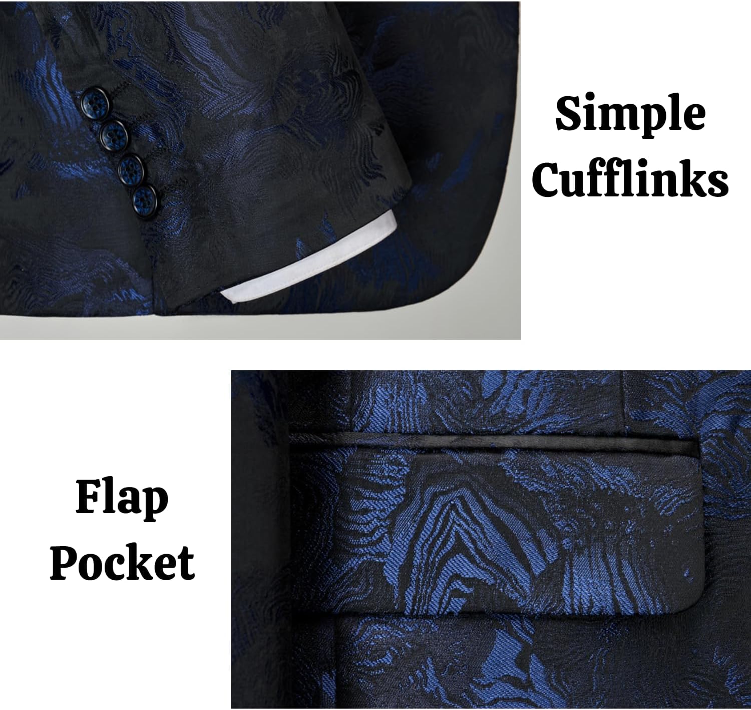 UNINUKOO Men's 3 Piece Suit Formal Dinner Classic Wedding Prom Regular Fit Peak Lapel Tuxedo for Men - Image 4