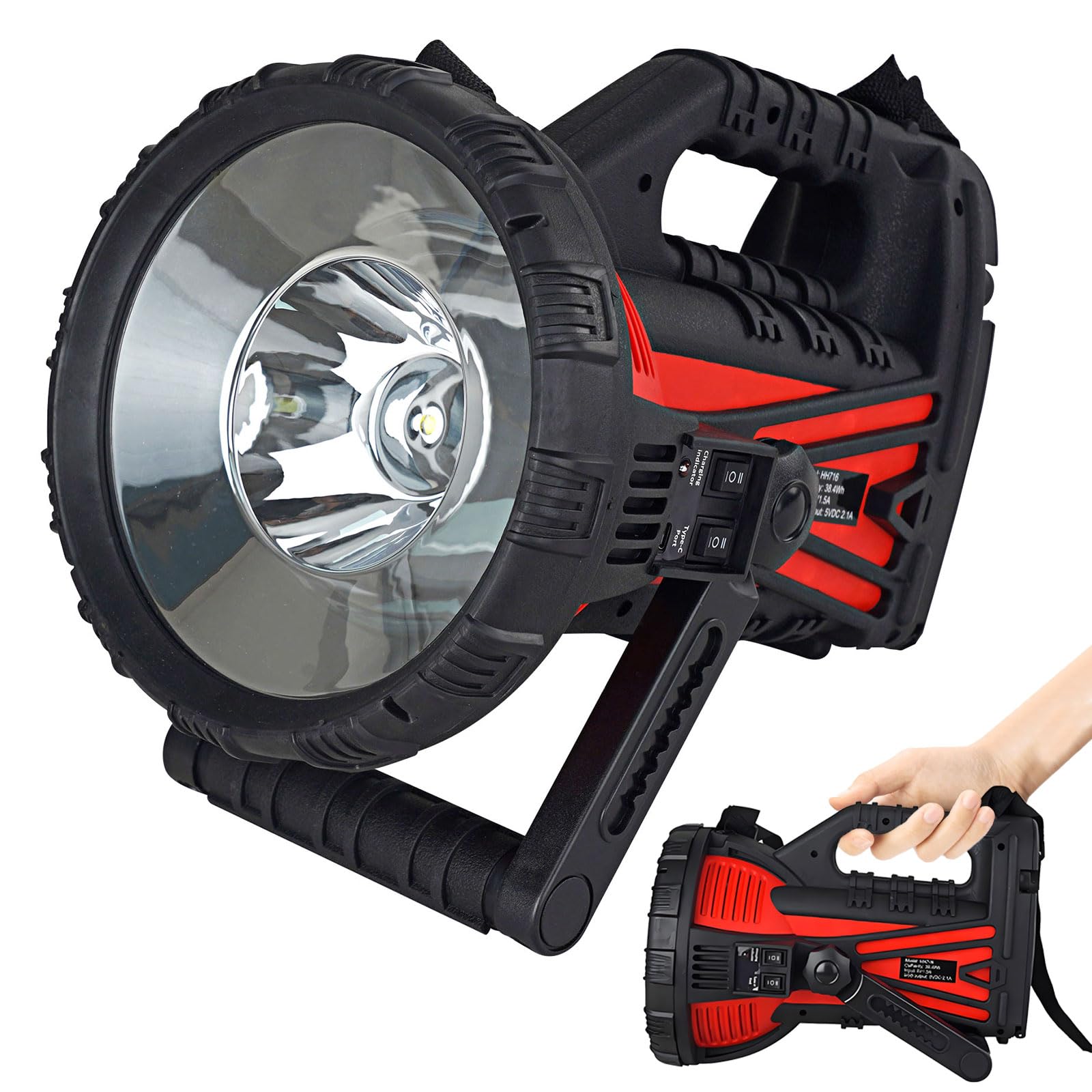 Foco LED remoto de alta potencia, linternas LED recargables de alto lúmenes, potentes linternas LED de mano para emergencias y camping