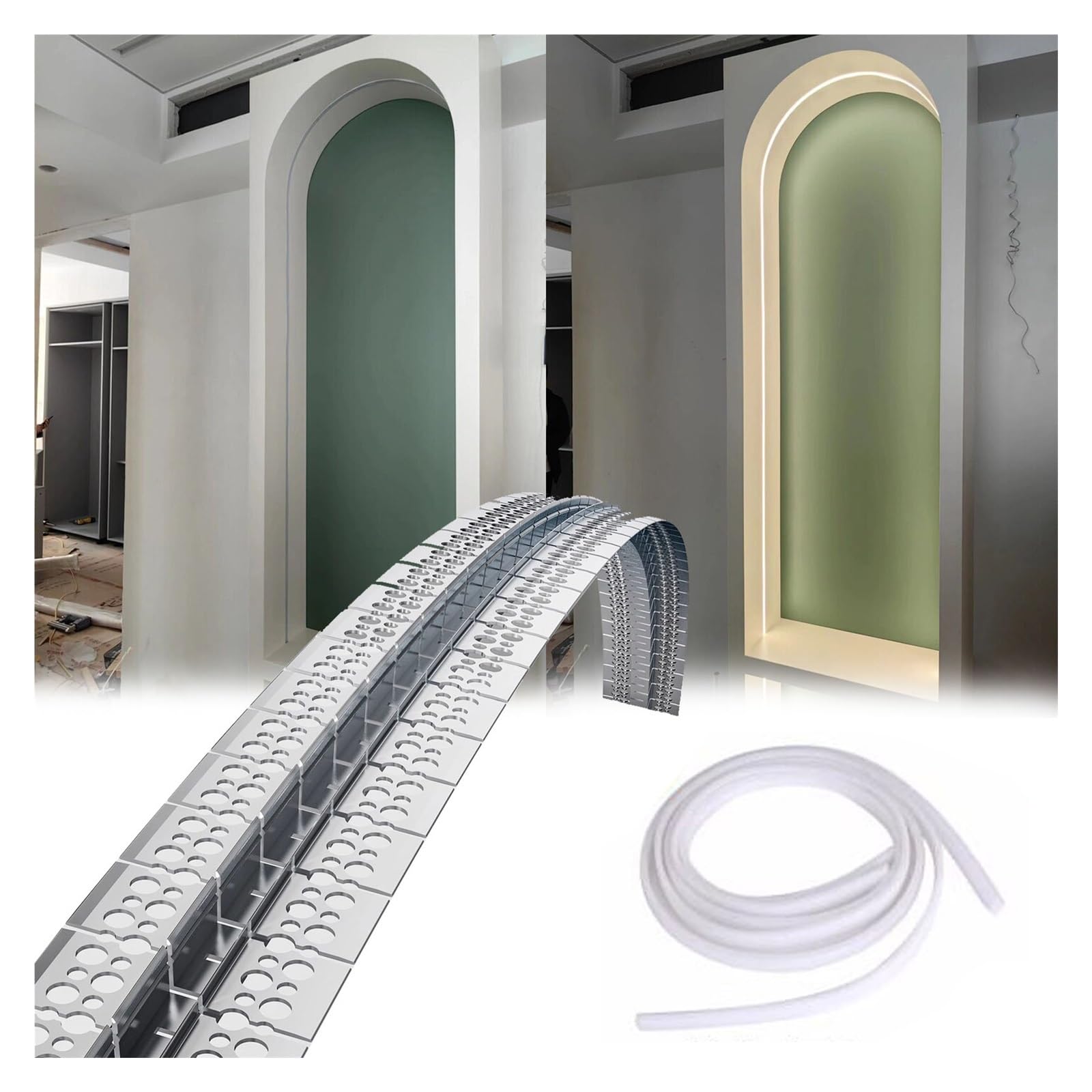Listwa Sufitowa Led Zginana Lekka Dioda LED Do Płyt Gipsowo-kartonowych, System Kanałów Silikonowych LED 10 12 16 Mm, Niestandardowe Rozwiązania Oświetleniowe Kanały(Fits 27mm strip,24m/79')