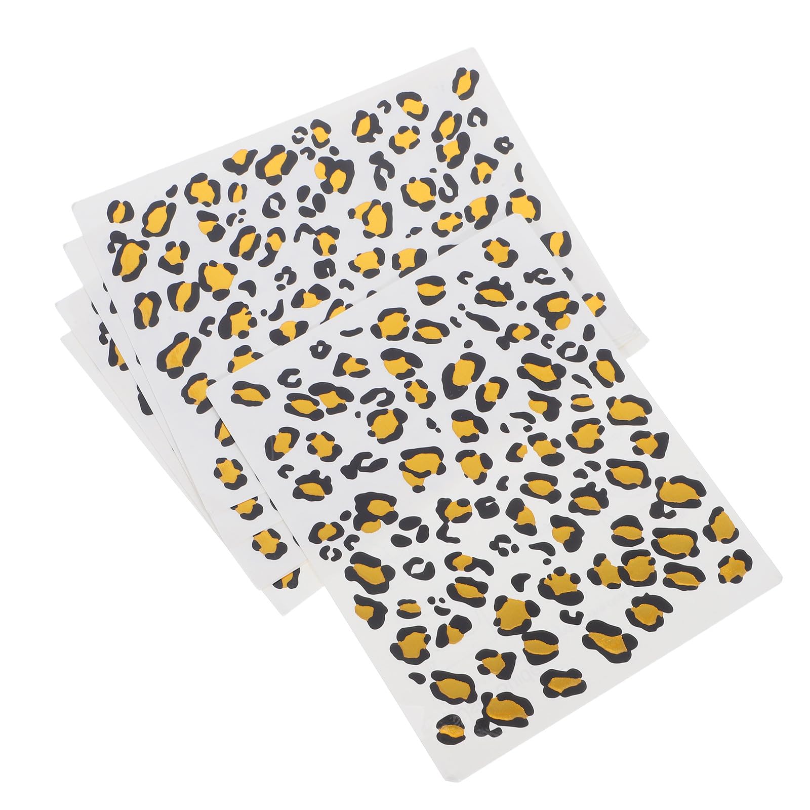 Leopard Transfer Decals Gold Foil Body Stickers 6 Sheets 6.3X5.1 Inch for Halloween Party Accessory and DIY Body Art