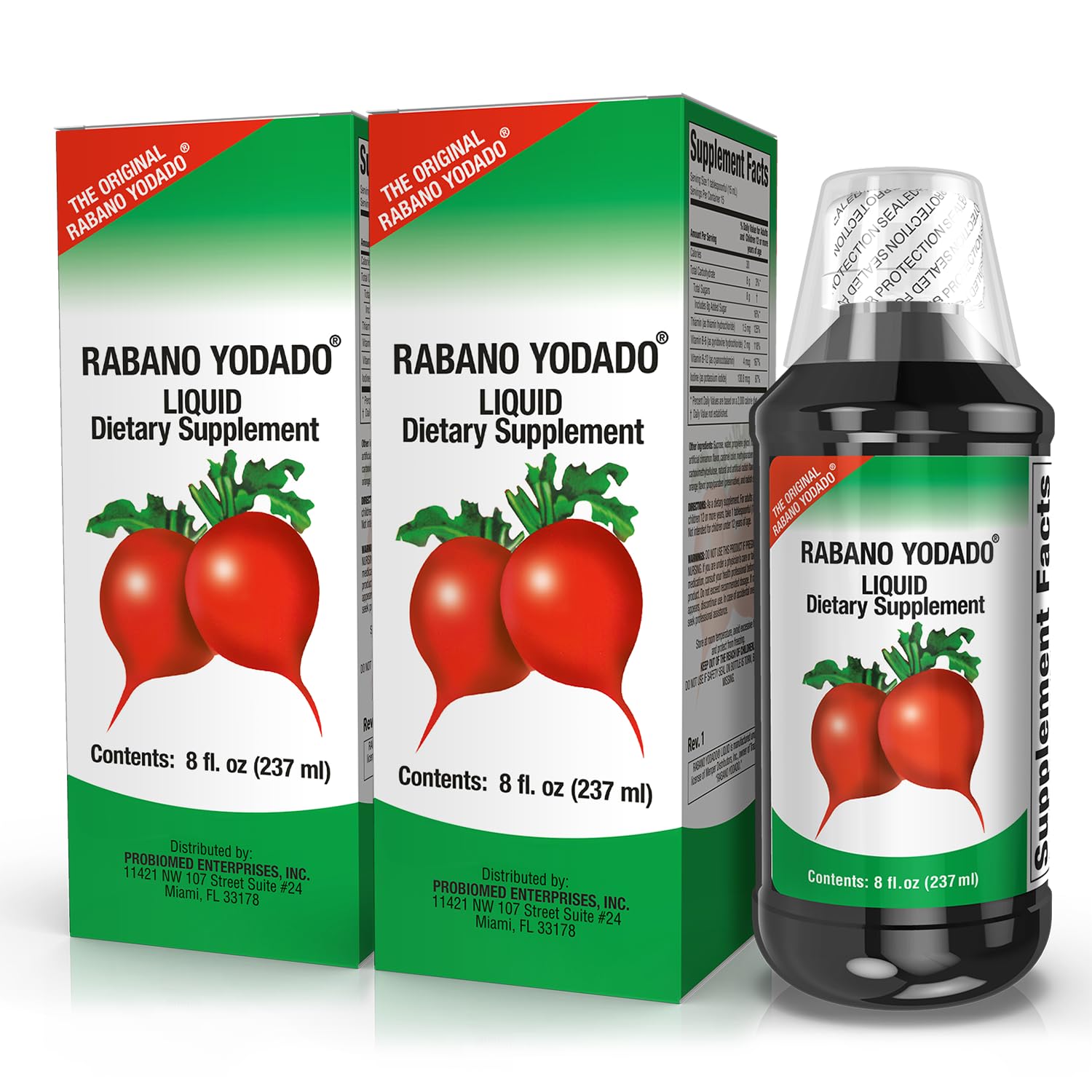 Rabano Yodado 8 Oz. Jarabe - Syrup, Liquid, 2-PACK
