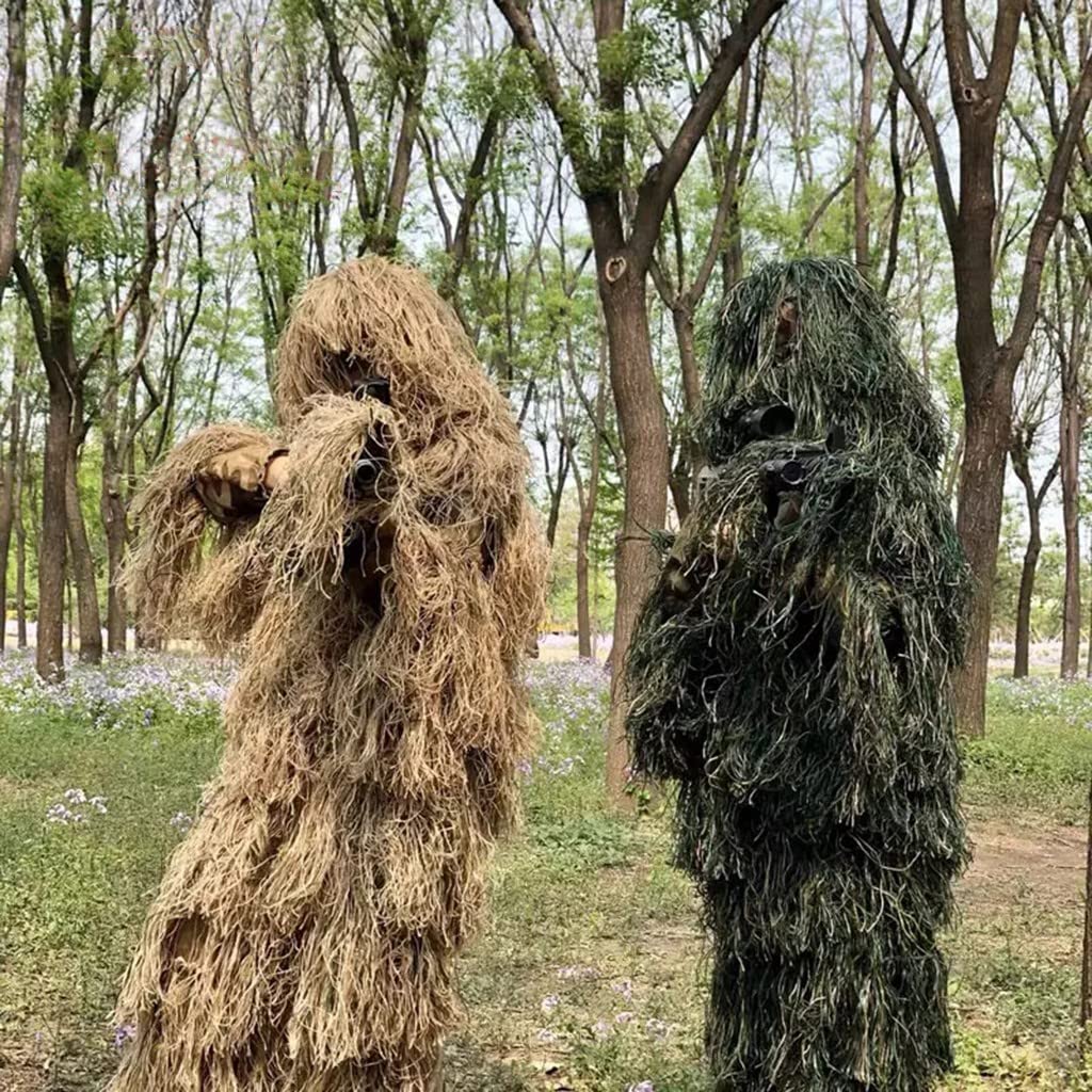 Wald Ghillie Suit, Ghillie Tarnanzug, Woodland Camouflage Suit für Jagd Verdeckt für Militär, Paintball, Airsoft, Wildlife-Fotografie