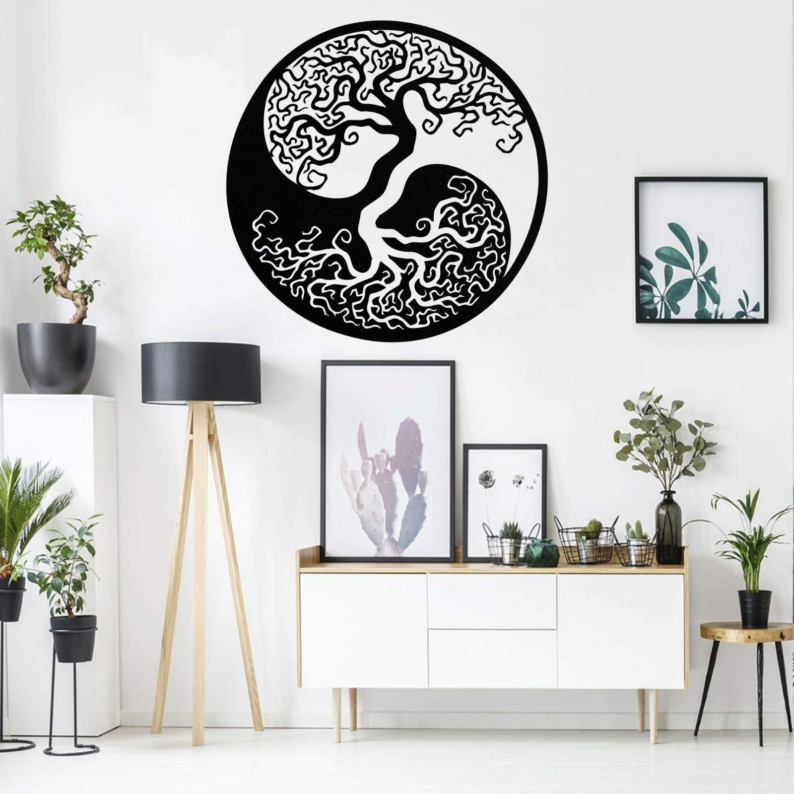 DEKADRON Decadron Metallwanddeko Lebensbaum Yin Yang (90 x 90)