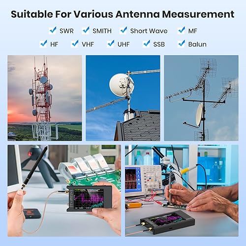 Miniatura 7 de Analizador de red vectorial NanoVNA-H4 con tarjeta de 32 GB, V4.3 10KHz -1.5GHz Analizador de antena HF VHF UHF actualizado Pantalla táctil de 4