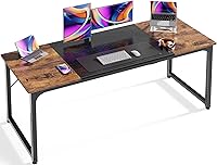 Huuuger 63 Inch Computer Desk with Storage - Rustic Brown Gaming Office Writing Desk, Metal Frame, Large Legroom for Home Study
