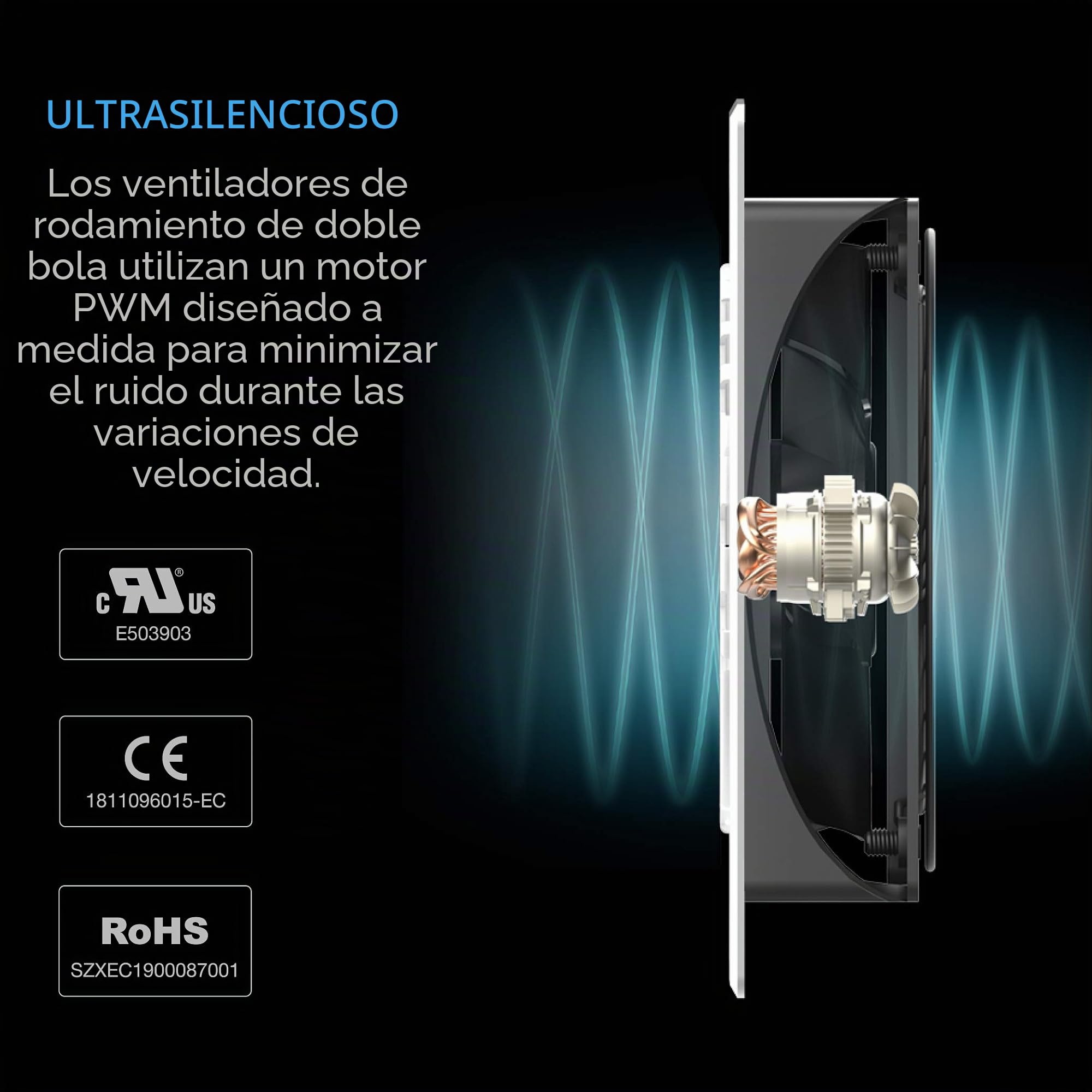 AC Infinity AIRPLATE T8 Blanco, 16cm Sistema de ventilador doble de enfriamiento silencioso de con control de termostato, para gabinetes AV de cine en casa | Con control de termostato, para gabinetes AV de cine en casa
