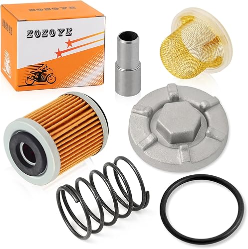 Miniatura 4 de Tapón de drenaje de aceite Filtro de resorte para Yamaha Raptor Warrior 350 Big Bear 350 400 Wolverine 350 Moto 4 YFM350ER 51Y-13411-00-00