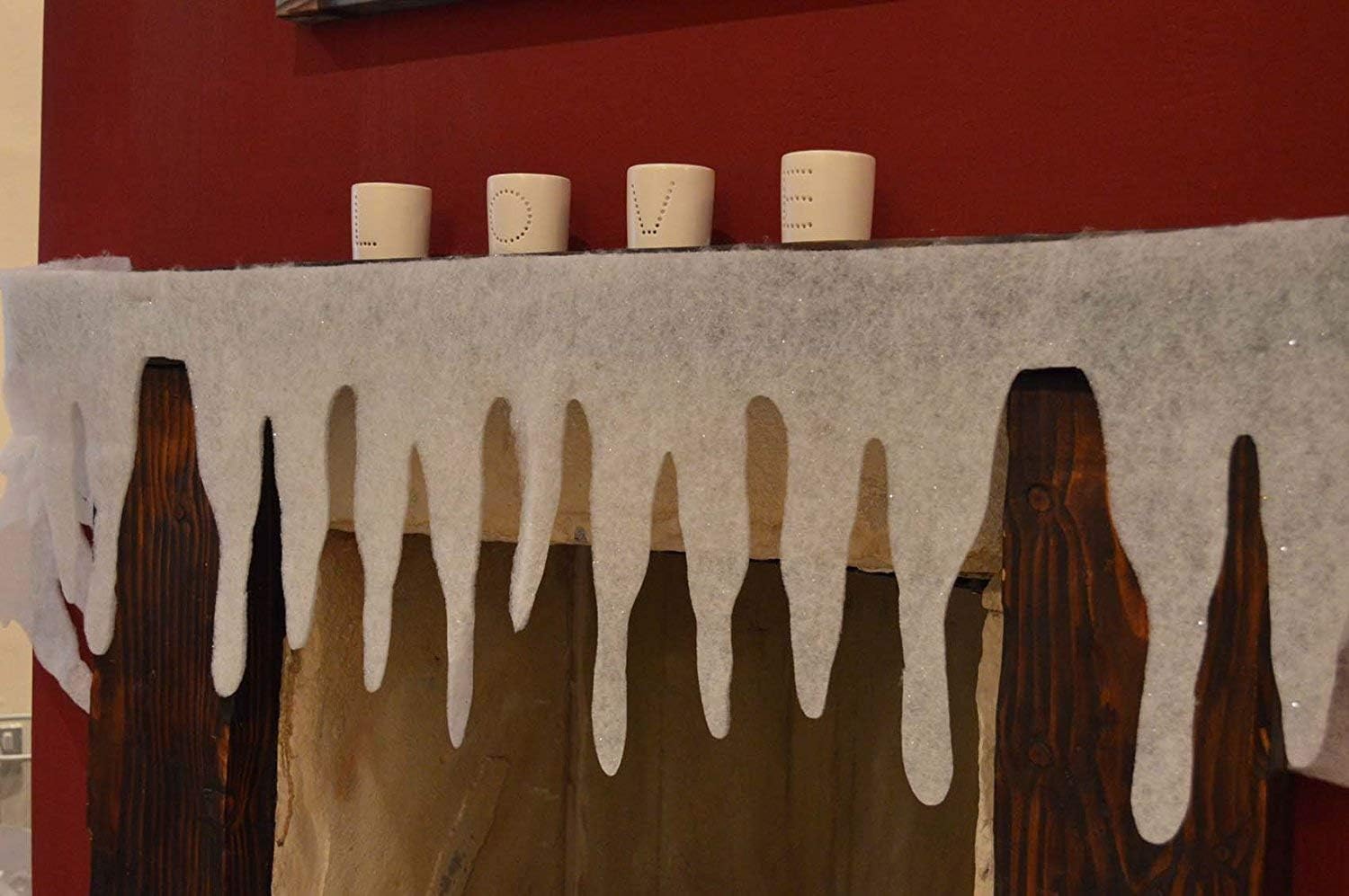 Christmas Deep Icicle Fringe, Fake Snow Effect Amazon.co.uk Home