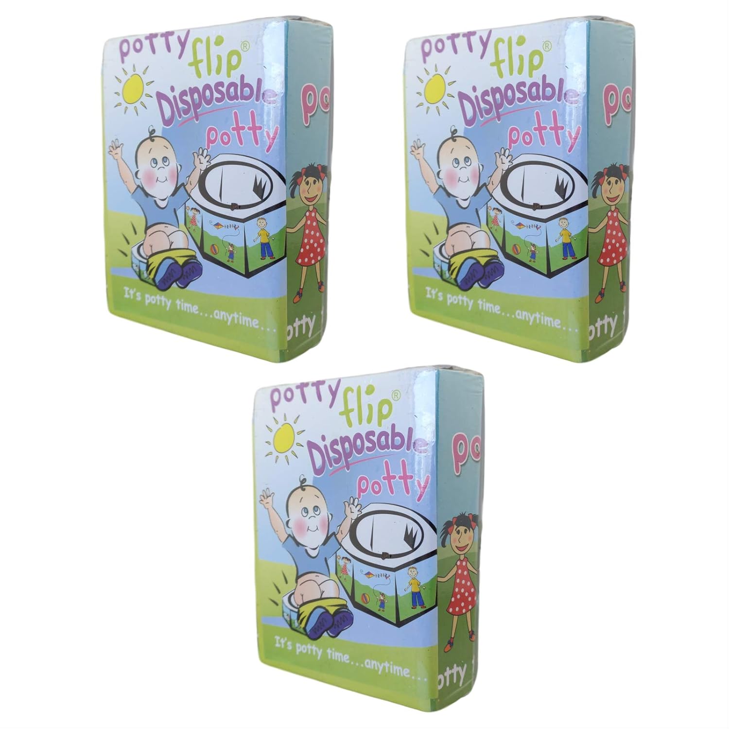 Potty Flip Disposable Potty 3 Pack Portable Potty