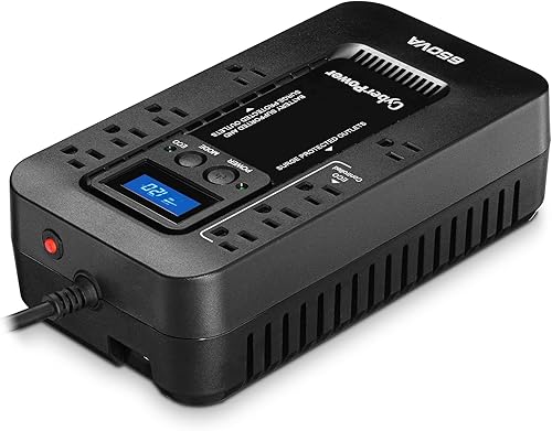 Miniatura 3 de CyberPower EC650LCD - Sistema UPS ecológico de respaldo y protector de sobretensiones 650 VA390 W 8 tomas modo ECO fuente de alimentación compacta e