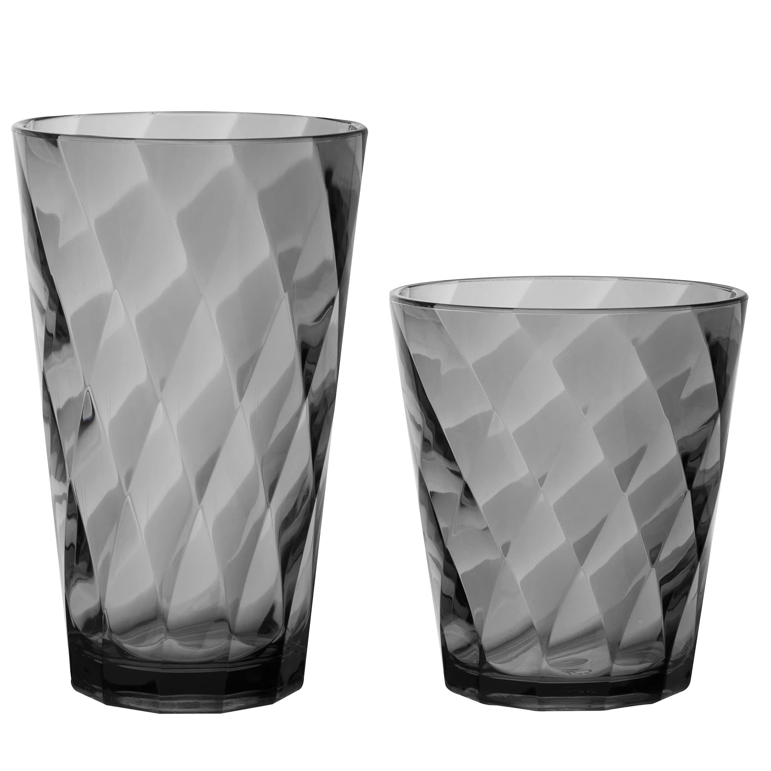 KLIFA- NEW YORK- 15 20 ounce Set of 8 Acrylic Tumbler Highball Drinking Glasses Cups BPA-Free Stackable Plastic