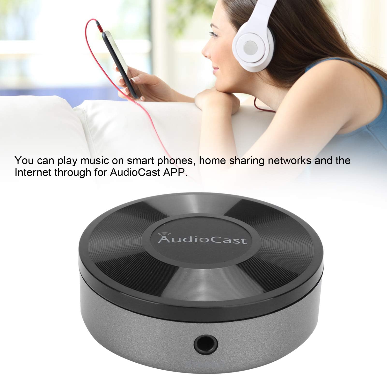 Mini Airplay 2 Streamer Muzyczny-Audiocast WiFi Bezprzewodowy Odtwarzacz Muzyczny-Odbiornik Audio Wi-Fi Audio Muzyka do Systemu Głośników dla Android/OS